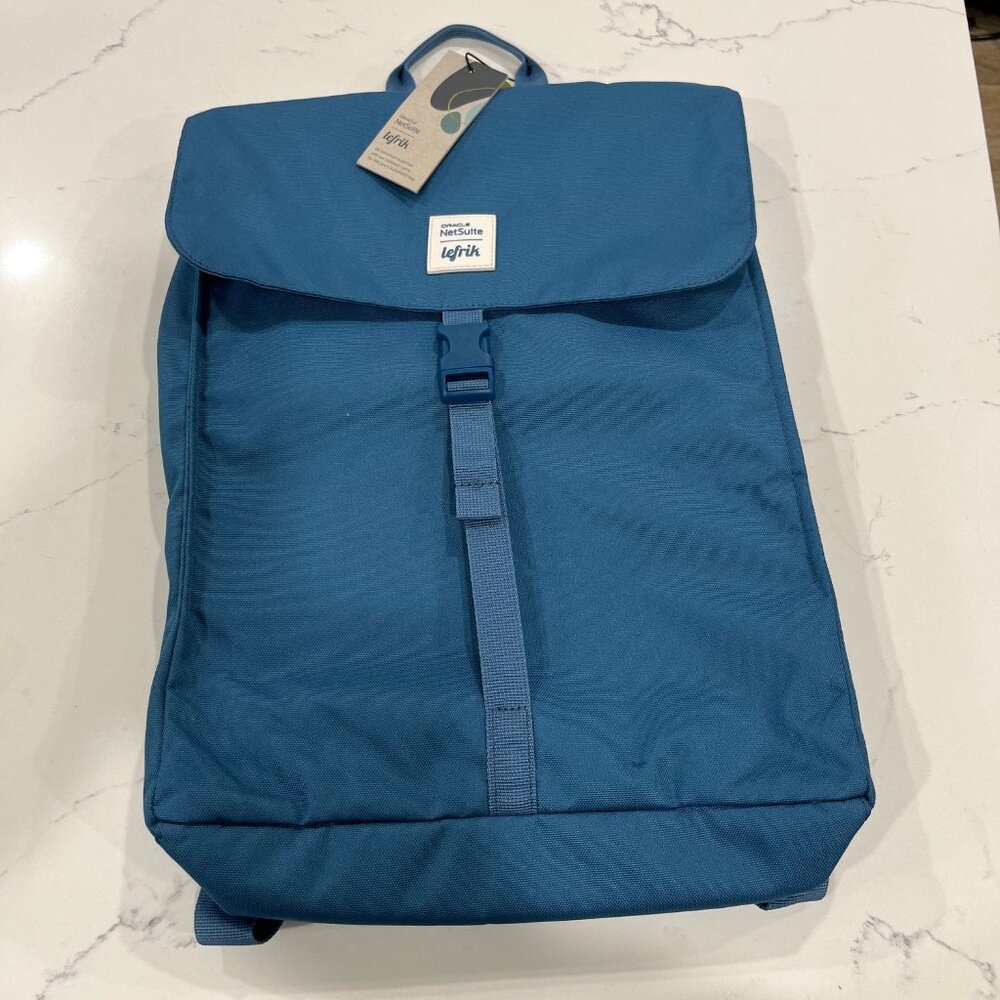 Lefrik Netsuite Handy Mini Backpack Blue with Oracle Patch NWT